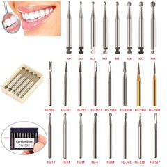 Dental Round Carbide Steel Drills FG / RA Burs fit for High/Low Speed Handpiece