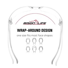 BISON LIFE Safety Glasses, One Size, Clear Protective Polycarbonate Lens – C…