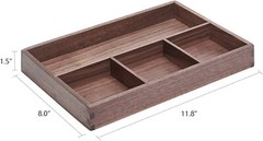Wood Organizer TrayBlack WalnutDesk & Drawer Storage Box Walnut Master