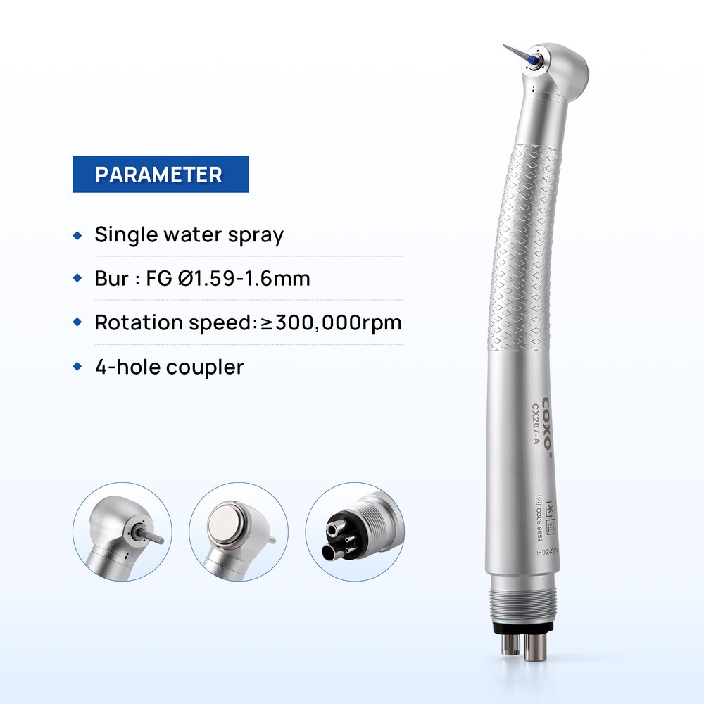 COXO Dental High-speed Air Turbine Handpiece 4 Holes Anti-retraction 1-Spray