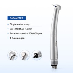 COXO Dental High-speed Air Turbine Handpiece 4 Holes Anti-retraction 1-Spray