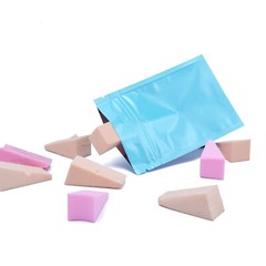 QQ Studio Blue Water Resistant QuickQlick™ Flat Beauty Bags with Glossy Finish