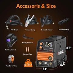 140A 3 in 1 MIG Welder,Flux Core, Mig/Lift Tig/Stick Welding Machine 110V Portab