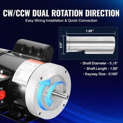 0.75HP Electric Motor 1725 rpm,AC 115V/230V,56C Frame,Air Compressor Motor