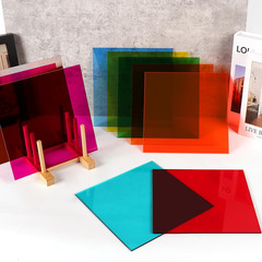 Transparent Colored Acrylic Sheets 1/8″ Thick, 10Pcs 8 X 8In Iridescent Cast Acr