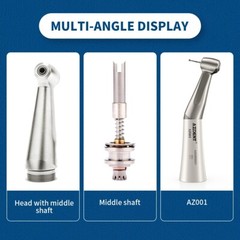 AZDENT Dental Low Speed Handpiece Contra Angle Push Button 1:1 Direct Drive