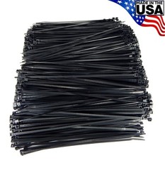Zip Cable Ties 8″ 40lbs 1000pc UV Black Made in USA Nylon Wire Tie Wraps