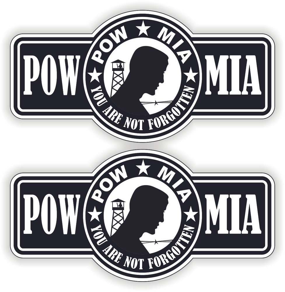 POW MIA Hard Hat Helmet Stickers Decals Labels WW2 Vietnam Prisoner War Missing