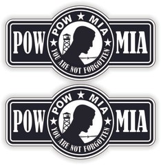POW MIA Hard Hat Helmet Stickers Decals Labels WW2 Vietnam Prisoner War Missing
