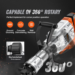Demolition Jack Hammer, 3500W Jack Hammer Concrete Breaker 1900 BPM Heavy Duty E