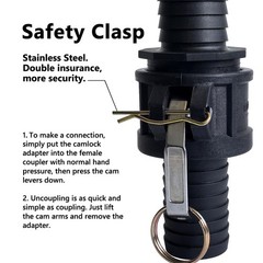 Camlock Fittings 1-1/2 Inch Type C & E Polypropylene Cam and Groove Hose Fitt…