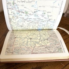 Vintage Cole Haan Leather Travel Journal 1996 Pocket Diary United States Maps