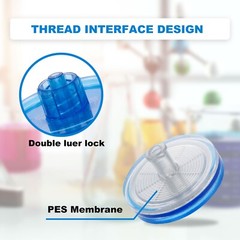 Sterile Syringe Filter-PES, 33mm Diameter, 0.45um, 100/Pack, 400/Case
