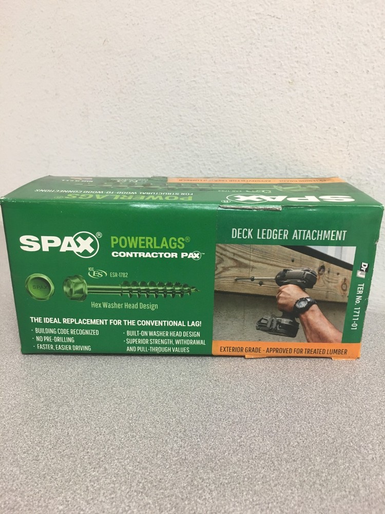 SPAX PowerLags 5/16″ X 5″ L T-40 Hex Washer Head Serrated Structural Screws 50ct