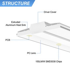 Commercial LED Linear High Bay Light 400W Industrial Warehouse Hanging Fixtures