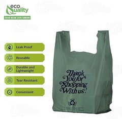 12×6.5×22 Inches Green Plastic Shopping Bags for Grocery Takeout Retail 640 Pcs