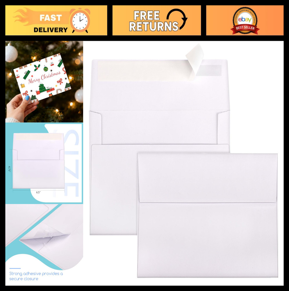 500 Pack A7 Self-Seal Envelopes 5.25×7.25 White for Invitations, RSVP, Greeting