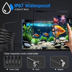 1920P HD Endoscope Camera with 8 LED Lights, Waterproof Inspection Tool, 16.4FT