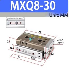 SMC Linear Cylinder MXQ6/8/12/16/20/25-10-20-30-40-50-75-100A-B-AS-BS