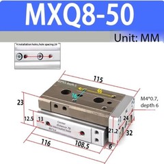 SMC Linear Cylinder MXQ6/8/12/16/20/25-10-20-30-40-50-75-100A-B-AS-BS