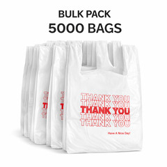 5000 Thank You Plastic Bags 21×6.5×11.5 T-Shirt Grocery Retail Shipping 0.59 Mil