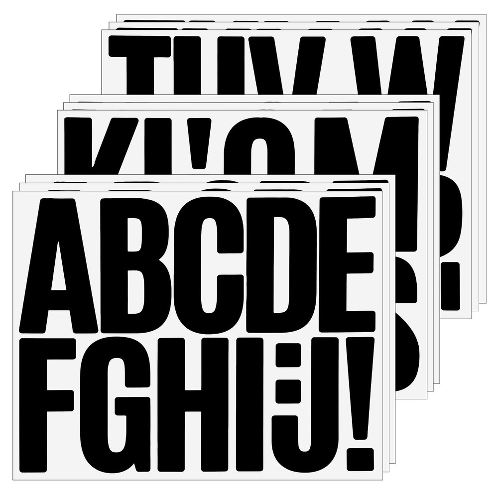 108 PCS Black Letter Stickers, 3 Inch Stick on Letters, Self Adhesive Alphabet S