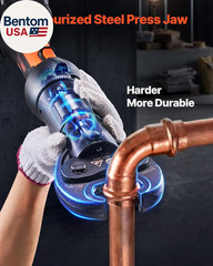 Press Tool, 18V Electric Pipe Crimping Tool for 1/2″, 3/4″, 1″ Copper Pipes, Pre