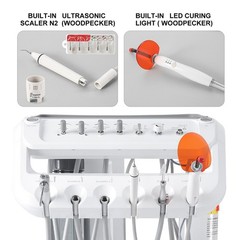 Dental Mobile Delivery Unit Cart with Air Compressor ultrasonic scalers 4Hole