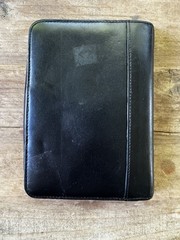 Vintage Filofax Pocket Durham Black Deluxe Leather Zip Organizer 6 Ring Planner