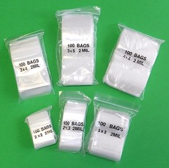 600 Assorted Bags Clear 2Mil Reclosable Baggies 100 @ 2×2 2×3 3×3 3×4 3×5 4×4