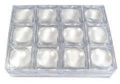 36 PCS OF CLEAR PLASTIC LENS MAGNIFIER ON TOP GEM COINS JAR JEWELRY DISPLAY BOX