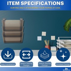 1Intheoffice Wall File Holder Unbreakable Plastic Letter Wall File Plastic Wall