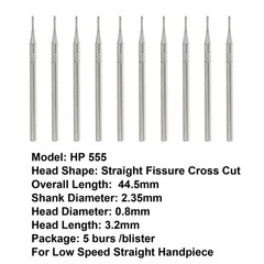 Wave Dental HP Burs Carbide Long Straight Fissure Bur Low Speed Bur HP 555 562