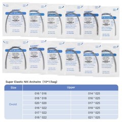AZDENT Dental Orthodontic Super Elastic Niti Arch Wires Rectangular Ovoid/Nature