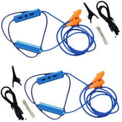2-Set Blue Ear Plugs Bluetooth Earphone For Work, Noise Suppression, Hearing HOT