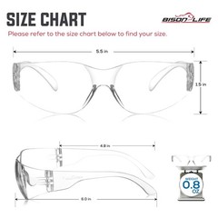 BISON LIFE Safety Glasses, One Size, Clear Protective Polycarbonate Lens – C…