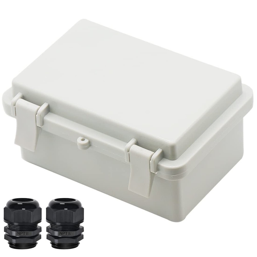 Gray Waterproof Electrical Junction Box Ip65 Industrial Enclosure 5.9X3.9 Inches