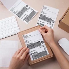 100 4×6 Fanfold Direct Thermal Shipping Labels Perforated for Zebra & Rollo UPS