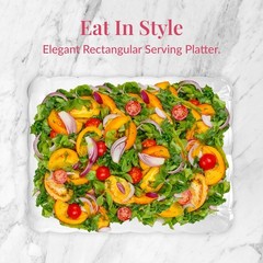 12-Pack Serving Tray – 9×13 Inches Disposable Rectangular Plastic Food Tray for