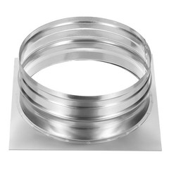 7″ Duct Connector Flange Dryer Vent Wall Plate Square to Round Straight Silver