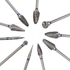 10 Pcs Dental Lab Tungsten Steel Carbide Burs Polishing Bur Drills HP 2.35mm