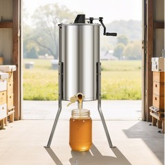 VEVOR Manual Honey Extractor 2Frame Beekeeping Honeycomb Spinner Stainless Steel