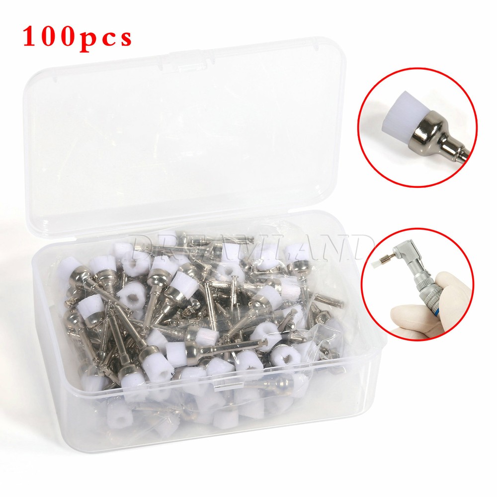 100PCS Dental Rubber Prophy Brush Polisher Polishing Brush Latch 5 types Cup
