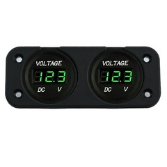 DC 12/24V Car Dual Battery RED LED Digital Volt Meter Boat Voltage Marine Gauge