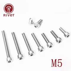 10/25/50/100pcs DIN912 M5 Stainless Steel 304 Hex Bolts Socket Cap Screws Head
