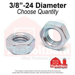 3/8″-24 Grade A Hex Jam Nuts Zinc Clear Fine Thread (Pick Quantity)