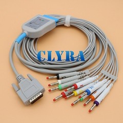 10Leads ECG EKG Cable for Edan SE-1/3/12/601/601A Mindray R3 R12 Patient Monitor