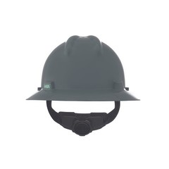 Msa Safety 475367 V-Gard Slotted Full Brim Hard Hat, Fas-Trac Iii Suspension,