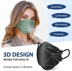 50 Pack Kn95 Face Masks 5 Layer Disposable Adults Dust Smoke Hospital, Free Ship