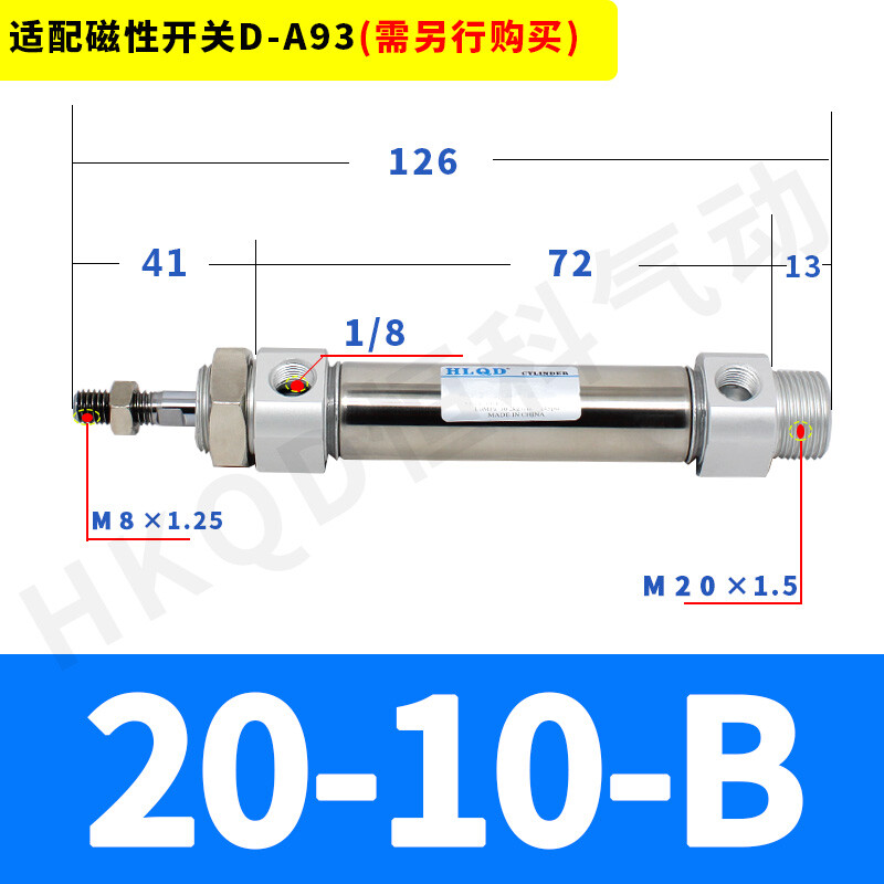 CM2B20 25 32 40 – 25/50/75/100/125~400 Pneumatic Compact Air Cylinder SMC Type